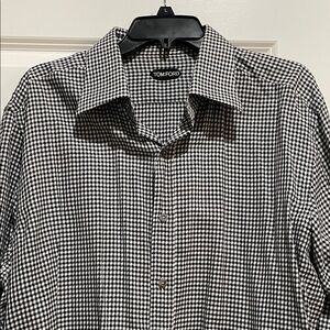 Tom Ford Black and White Checkered Dress Shirt